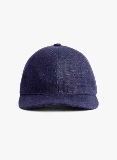 Au Printemps Paris Casquette En Lin In Blue