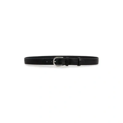 Au Printemps Paris Leather Belt In Black