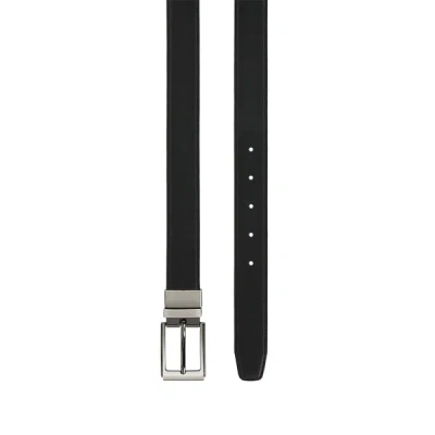 Au Printemps Paris Reversible Leather Belt In Black