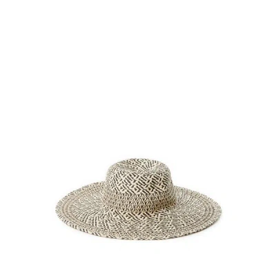 Au Printemps Paris Chapeau De Paille Avec Fils Métallisés In Gray