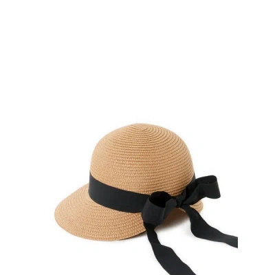 Au Printemps Paris Chapeau En Paille À Neoud In Beige