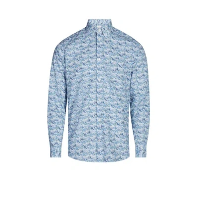 Au Printemps Paris Chemise Imprimée En Coton Dropico In Blue