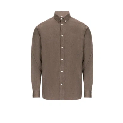 Au Printemps Paris Cotton Shirt In Brown