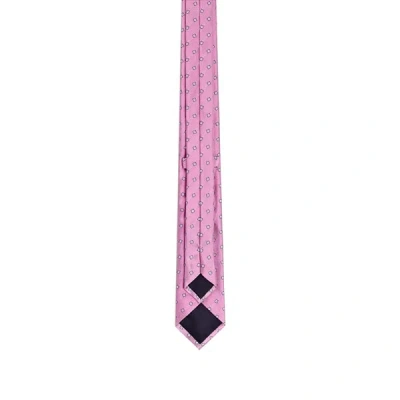 Au Printemps Paris Printed Silk Tie In Pink