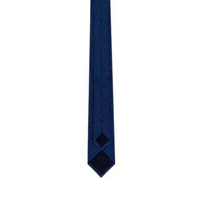 Au Printemps Paris Silk Polka Dot Tie In Blue