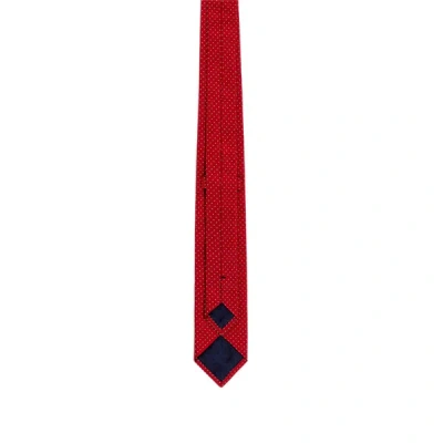 Au Printemps Paris Silk Polka Dot Tie In Red