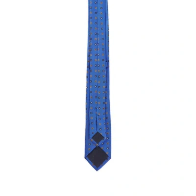 Au Printemps Paris Graphic Silk Tie In Blue