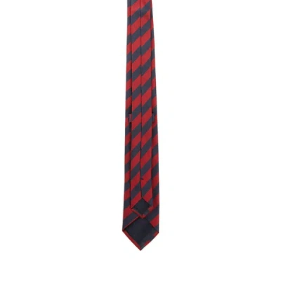Au Printemps Paris Graphic Silk Tie In Red