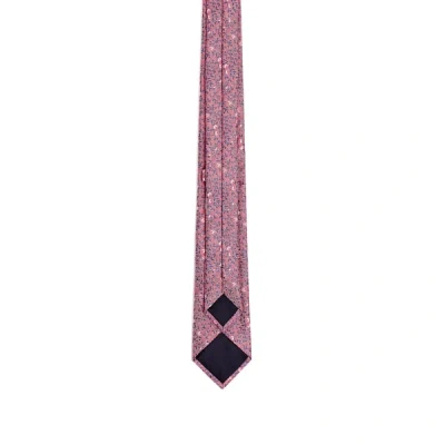 Au Printemps Paris Floral Jacquard-print Silk Tie In Pink