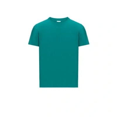 Au Printemps Paris Organic Cotton Round-neck T-shirt In Green