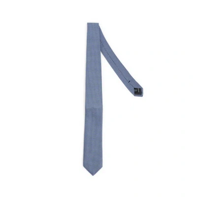 Au Printemps Paris Patterned Silk Tie In Blue