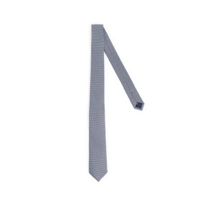 Au Printemps Paris Patterned Silk Tie In Gray