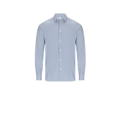 Au Printemps Paris Printed Cotton Shirt In Blue