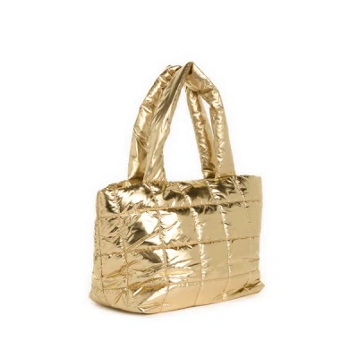 Au Printemps Paris Quilted Handbag In Golden