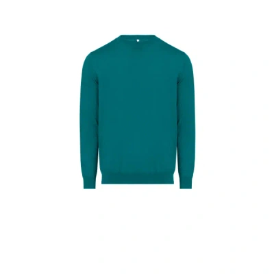 Au Printemps Paris Round-neck Wool Jumper In Green