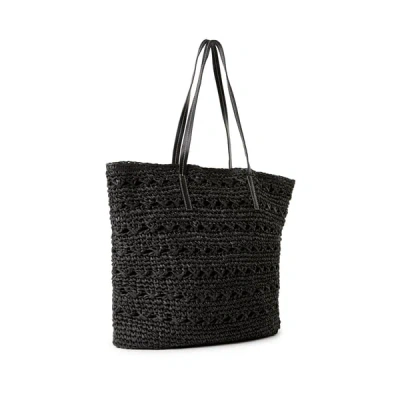Au Printemps Paris Sac Cabas En Raphia In Black