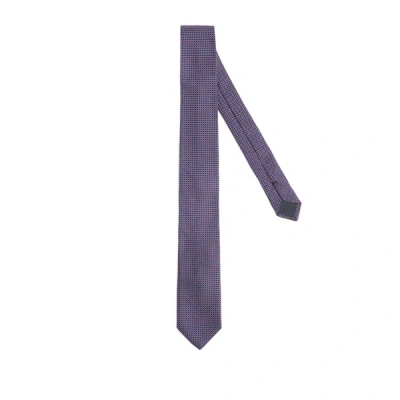 Au Printemps Paris Silk Patterned Tie In Blue