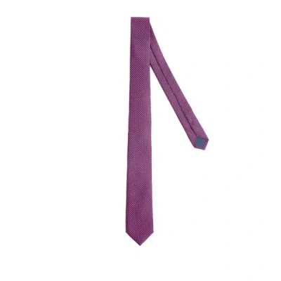 Au Printemps Paris Silk Patterned Tie In Purple