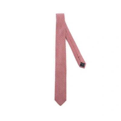Au Printemps Paris Silk Patterned Tie In Pink