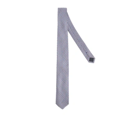 Au Printemps Paris Silk Patterned Tie In Blue