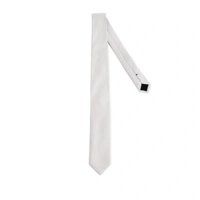 Au Printemps Paris Silk Tie In White