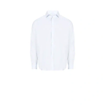 Au Printemps Paris Striped Cotton Shirt In Blue