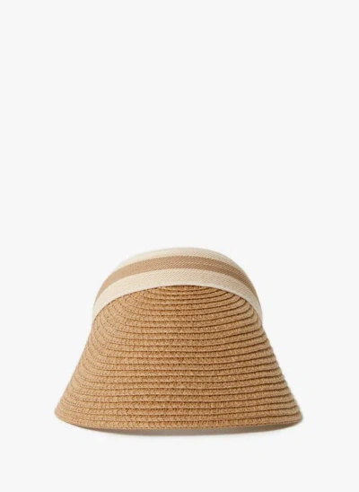 Au Printemps Paris Visière En Rafia In Marron