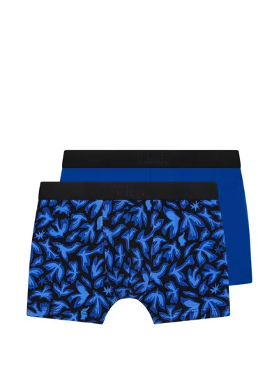 Aubade Bird-print Boxer Shorts (set Of Two) In Blue