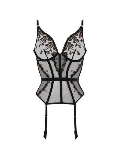 Aubade Cosmic Romance Embroidered Corset In Black