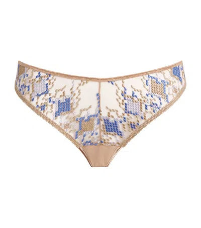 Aubade Cotton Poetic Delights Tanga Briefs In Multi