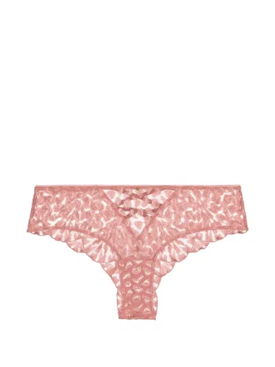 Aubade Crazy In Love Embroidered Briefs In Pink