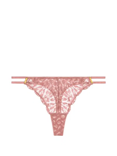 Aubade Crazy In Love Embroidered Thong In Pink