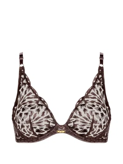 Aubade Crazy In Love Embroidered Underwire Bra In Brown