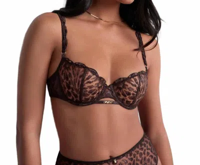 Aubade Crazy In Love Half Cup Bra In Satin Brown In Black