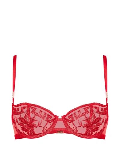 Aubade Embroidered Underwired Bra In Red