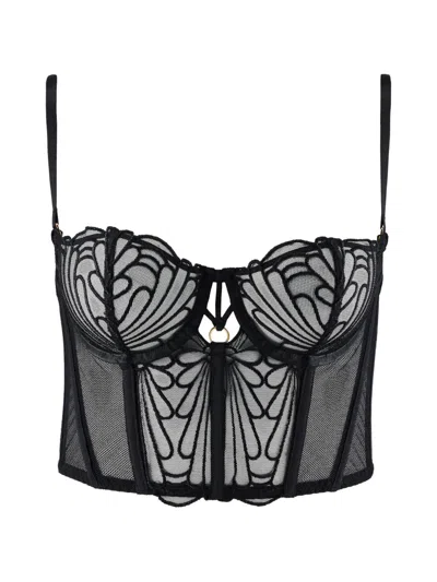 Aubade Embroidered-detail Bustier In Black