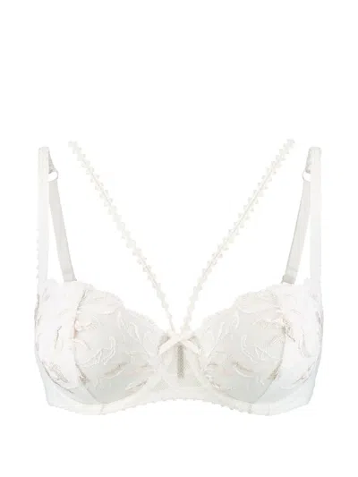 Aubade Encre De Chine Embroidered Lace-trim Bras In White