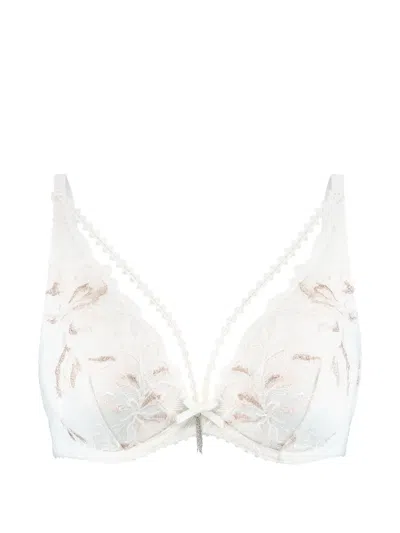 Aubade Encre De Chine Embroidered Triangle Bra In White