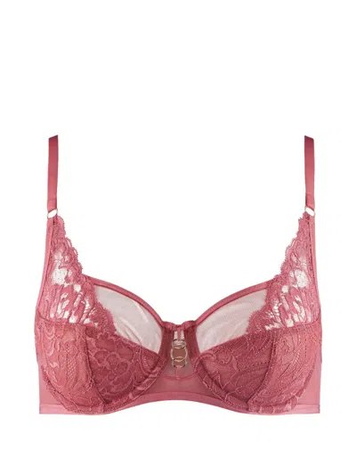 Aubade Feeling Myself Lace-panelled Bra In Brown