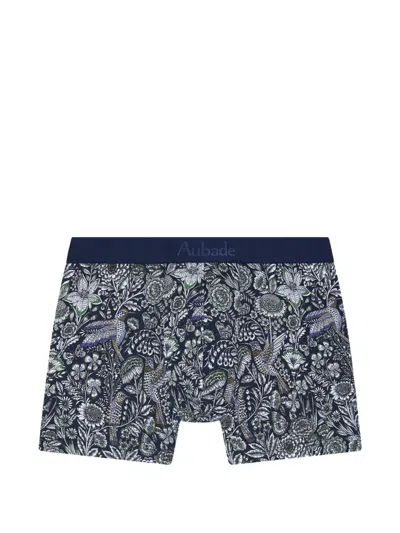 Aubade Floral-print Boxer In Black