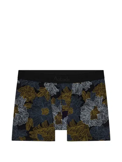 Aubade Floral-print Boxers In Black