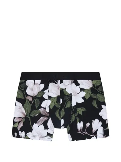 Aubade Floral-print Boxers In Black