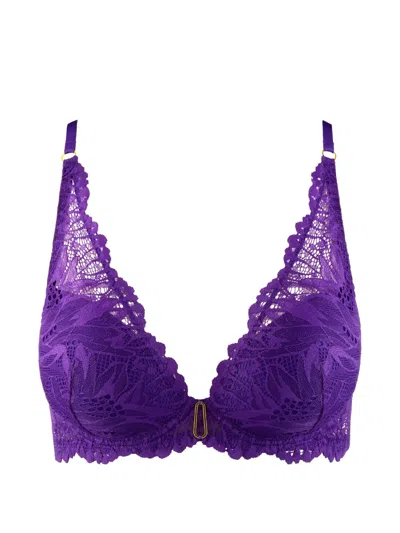 Aubade Flowermania Floral-lace Bra In Purple