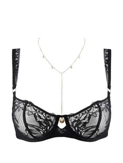 Aubade Gold Pleasure Lace Bra In Black