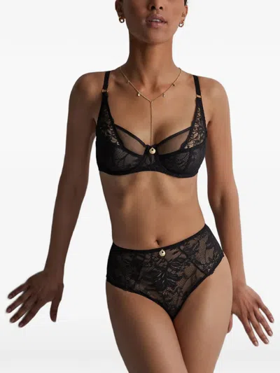 Aubade Gold Pleasure Lace-trim Bra In Black
