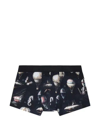 Aubade Graphic-print Boxers In Black