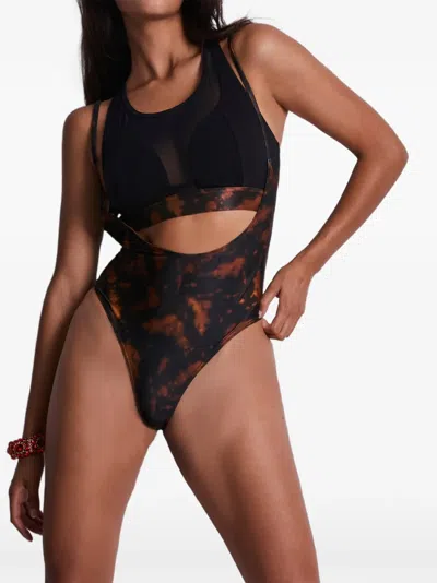 Aubade Hot Motion Cut-out Bodysuit In Black