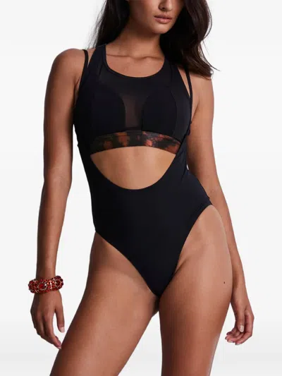 Aubade Hot Motion Cutout Bodysuit In Black