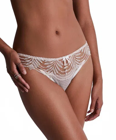 Aubade Hypnolove Tanga In Gold Feather In White