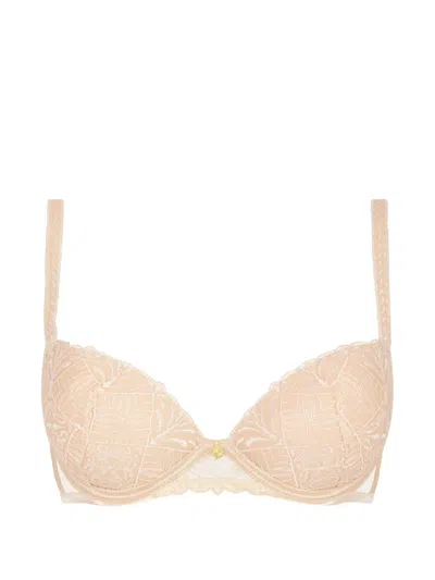 Aubade Iconic Calypso Embroidered Push-up Bra In Pink